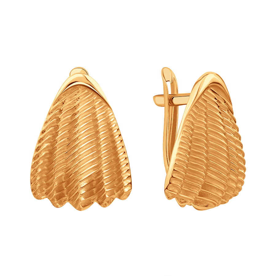 Cercei din aur roșu fără pietre