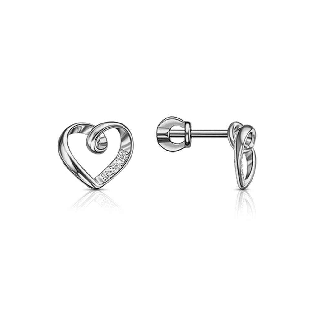 Cercei Pusete din argint  cu pietre Cubic Zirconia Incolor