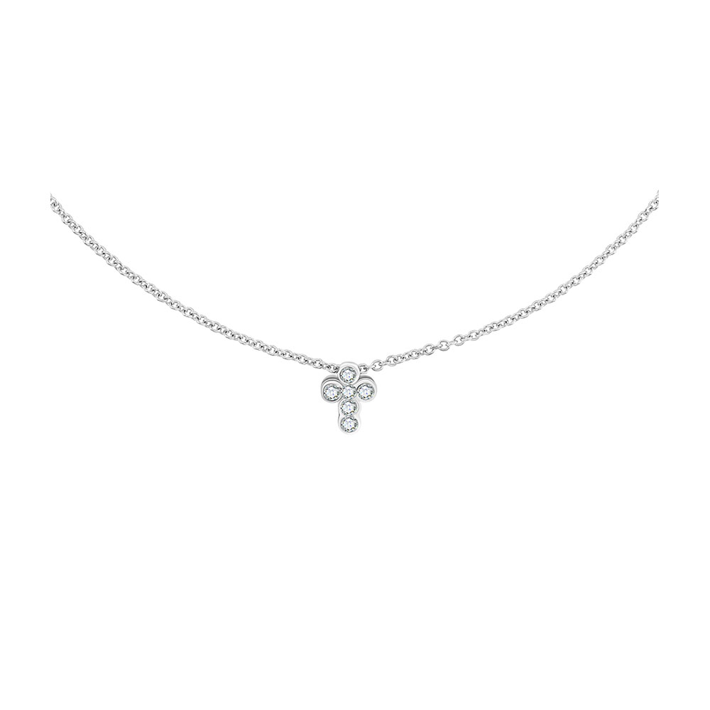 Колье из белого золота с камнями Бриллиант