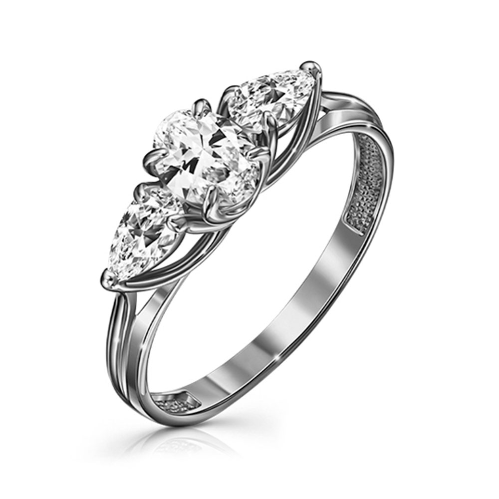 Inel din argint  cu pietre Cubic Zirconia Incolor