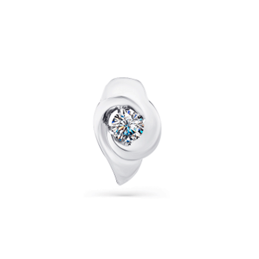 Pandantiv din aur alb cu pietre Cubic Zirconia Incolor