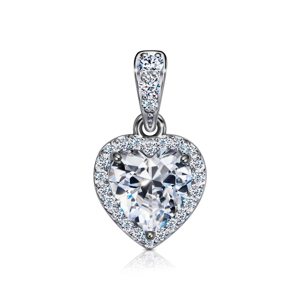 Pandantiv din aur alb cu Cubic Zirconia Incolor