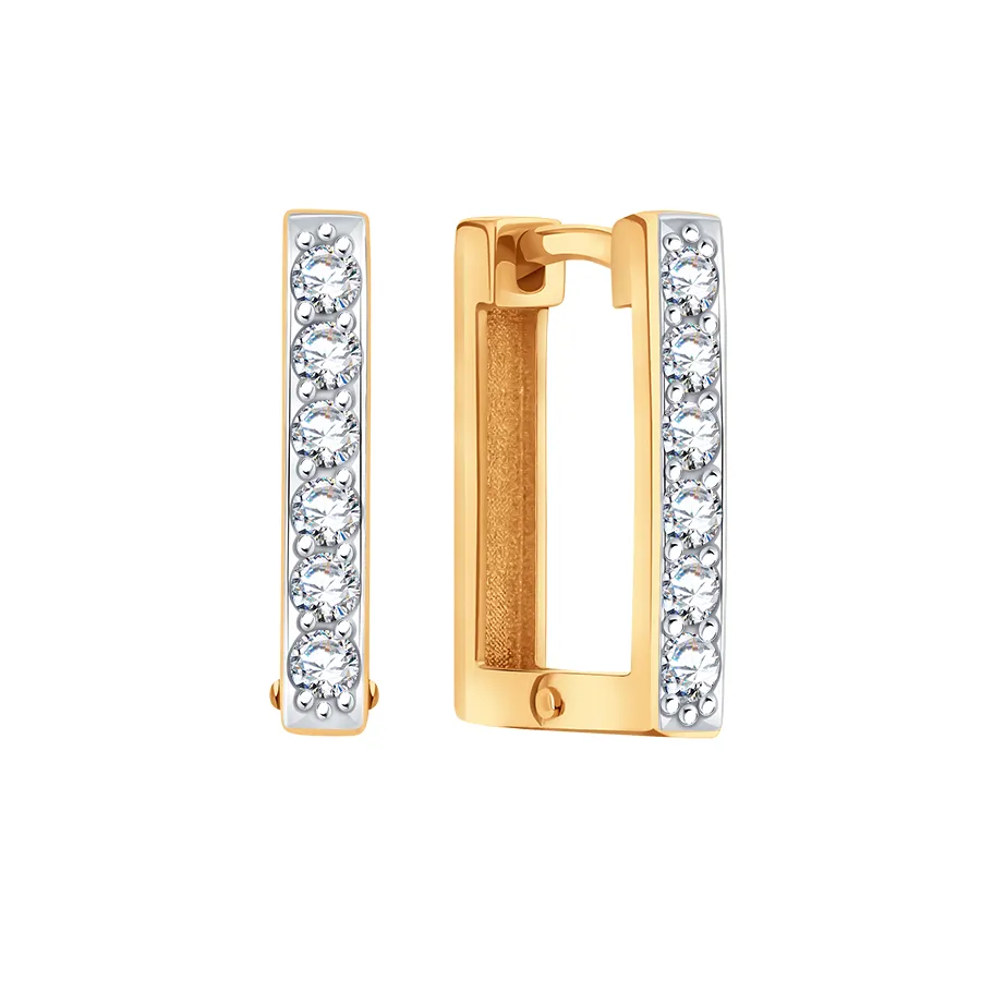 Cercei din aur roșu cu Cubic Zirconia Incolor