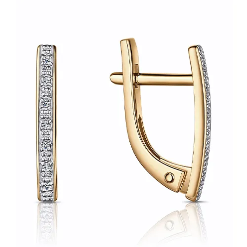Cercei din aur roșu cu Cubic Zirconia Incolor