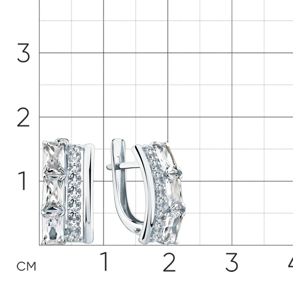 Cercei din aur alb cu Cubic Zirconia Incolor