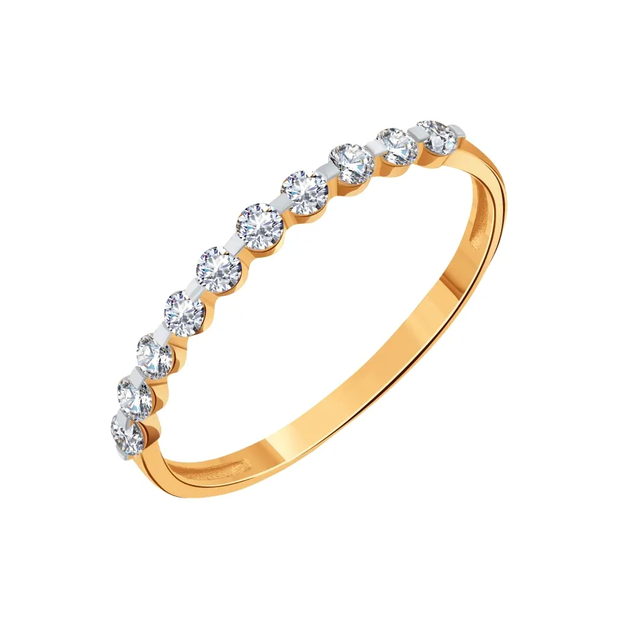 Inel din aur roșu cu Cubic Zirconia Incolor