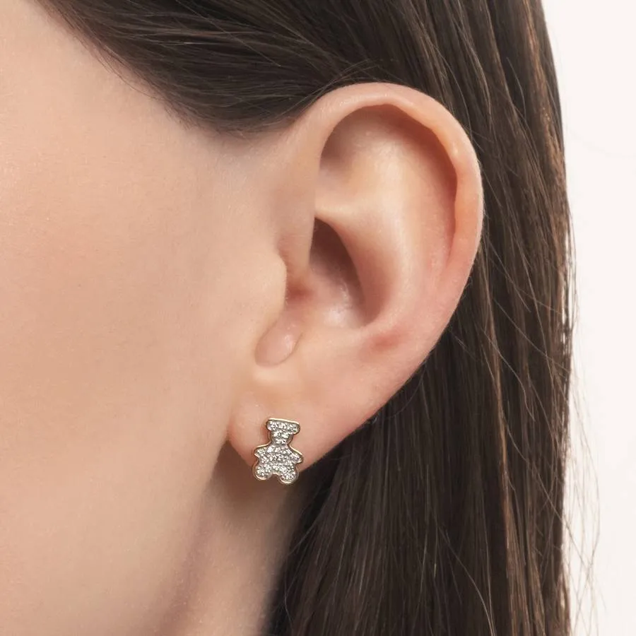 Cercei Pusete din aur roșu cu Cubic Zirconia Incolor