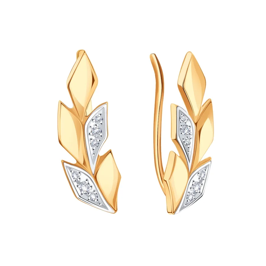 Cercei din aur roșu cu Cubic Zirconia Incolor