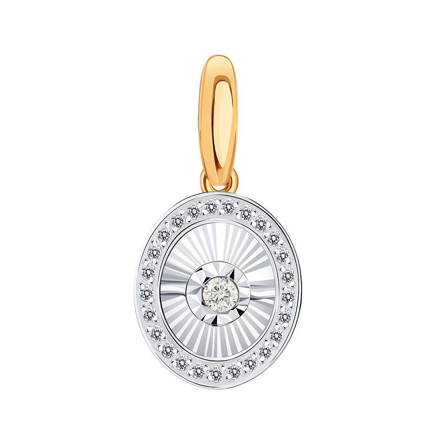 Pandantiv din aur roșu cu pietre Diamant