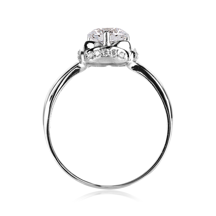 Кольцо из белого золота с камнями Swarovski