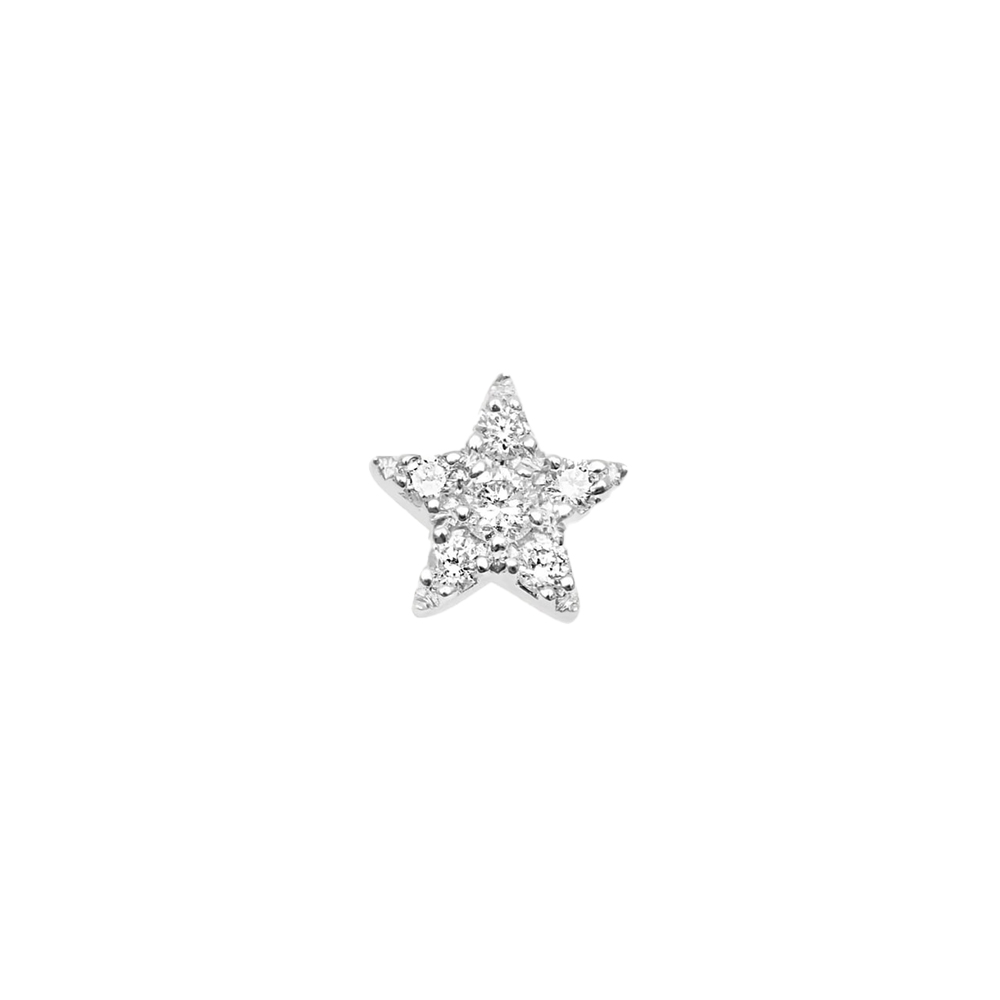 Cercel din aur alb cu pietre Diamant