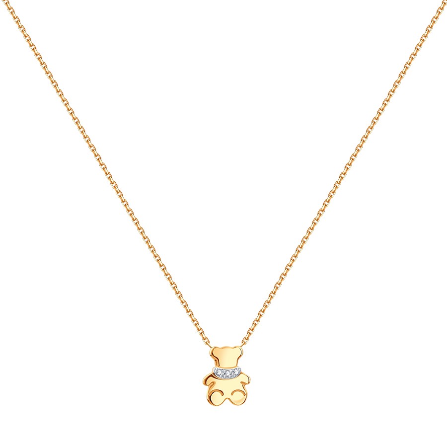 Колье из красного золота с камнями Фианит