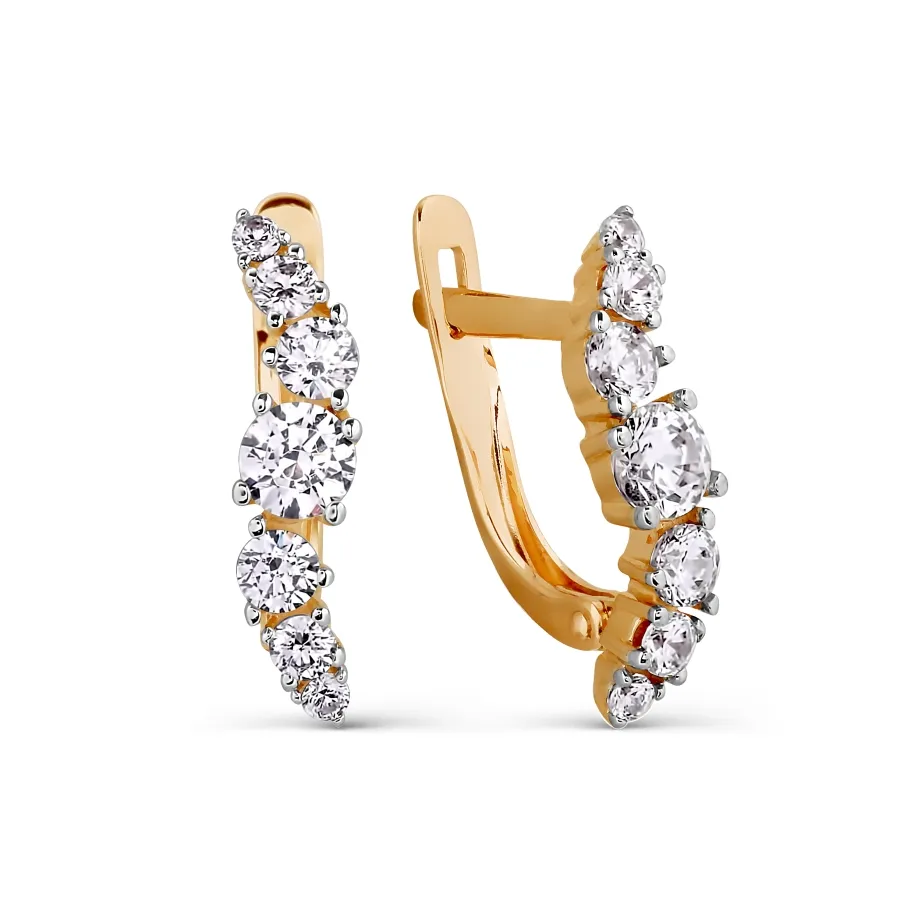 Cercei din aur roșu cu Cubic Zirconia Incolor