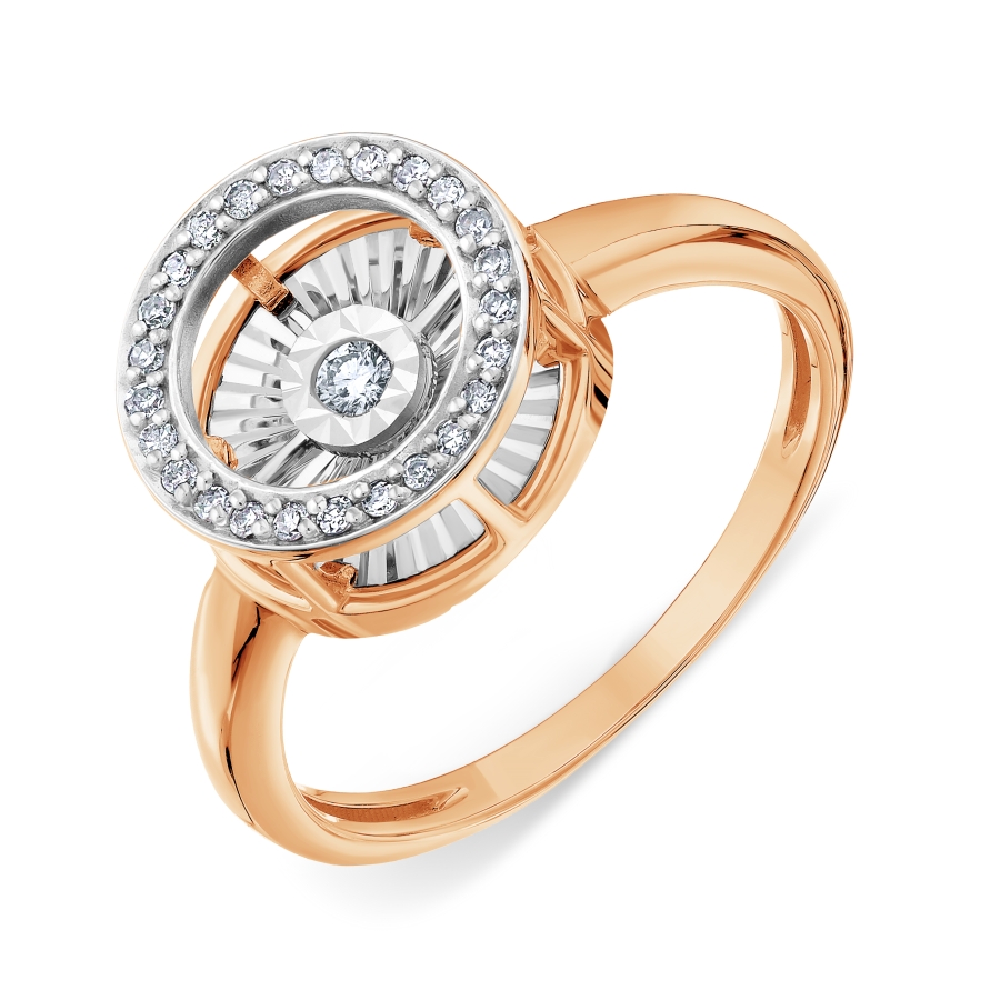 Inel din aur roșu cu pietre Diamant