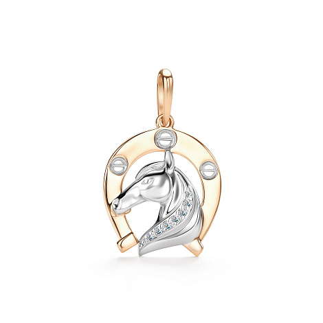 Подвеска из красного золота с камнями Бриллиант