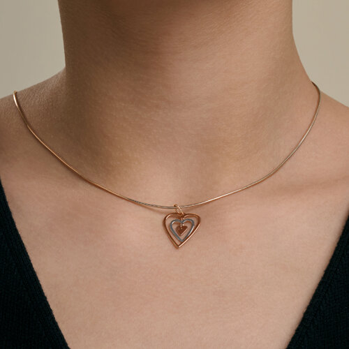 Подвеска из белого и красного золота без камней