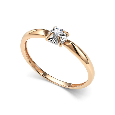 Inel din aur roșu cu pietre Diamant