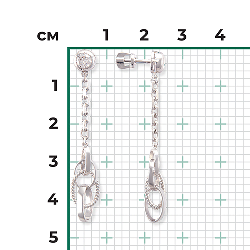 Cercei Pusete din argint  cu pietre Cubic Zirconia Incolor