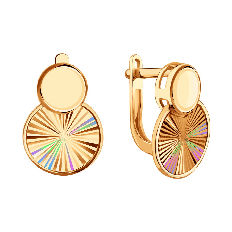 Серьги из красного золота без камней