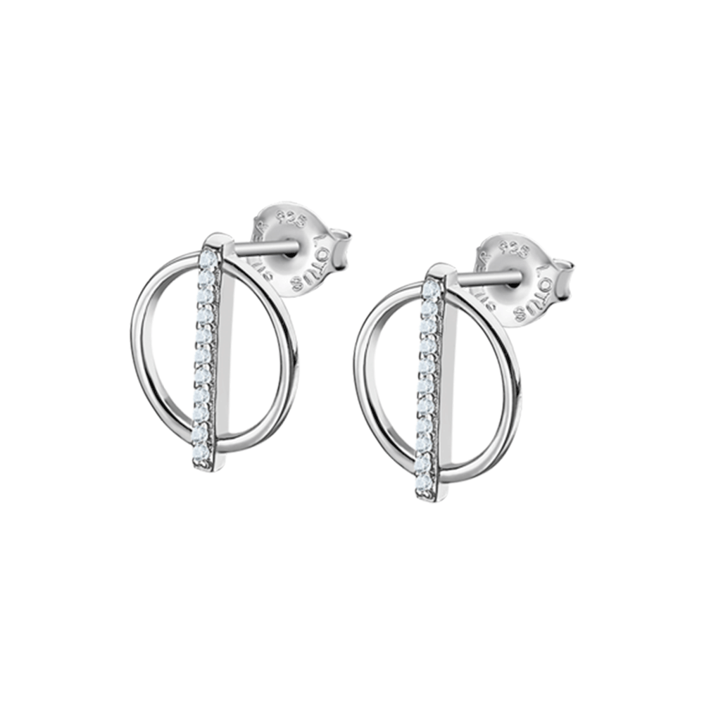 Cercei Pusete din argint  cu pietre Cubic Zirconia Incolor
