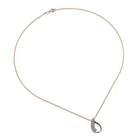 Colier din aur roșu cu pietre Diamant