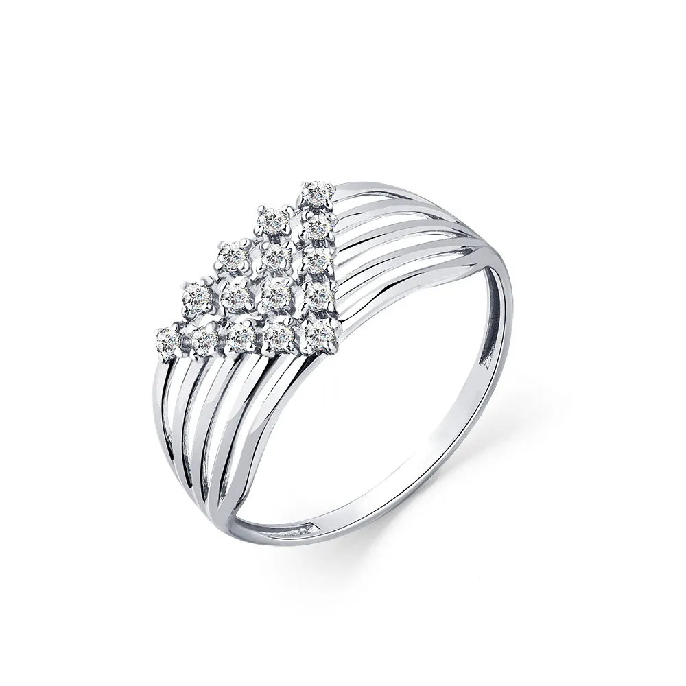 Inel din aur alb cu Cubic Zirconia Incolor