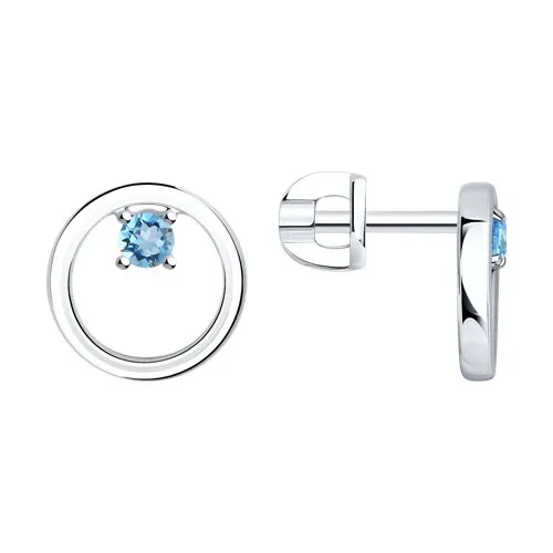 Cercei Pusete din argint cu Topaz Swiss