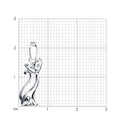 Pandantiv din argint  cu pietre Cubic Zirconia Incolor