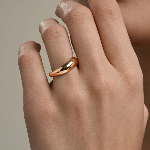 Inel din aur roșu fără pietre