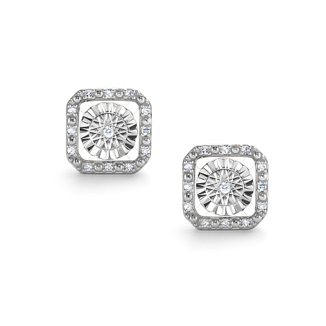 Cercei Pusete din aur roșu cu pietre Diamant