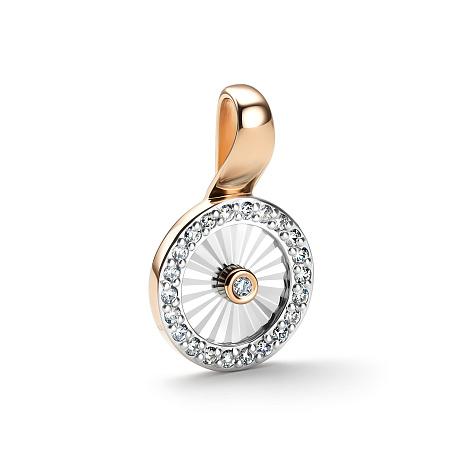 Pandantiv din aur roșu cu pietre Diamant