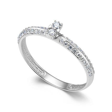 Inel din aur alb cu pietre Diamant