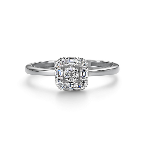 Inel din aur alb cu pietre Diamant