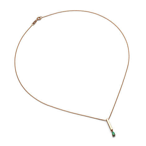 Колье из красного золота с камнями Изумруд