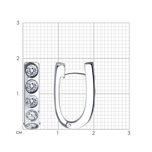 Cercei din argint  cu pietre Cubic Zirconia Incolor
