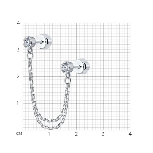 Cercel din argint cu Cubic Zirconia Incolor