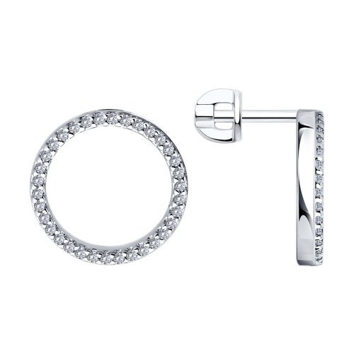 Cercei Pusete din argint  cu pietre Cubic Zirconia Incolor