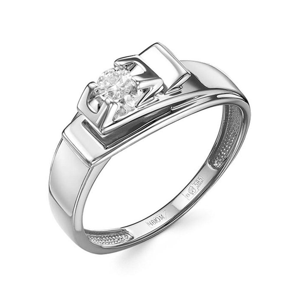 Inel din aur alb cu pietre Diamant