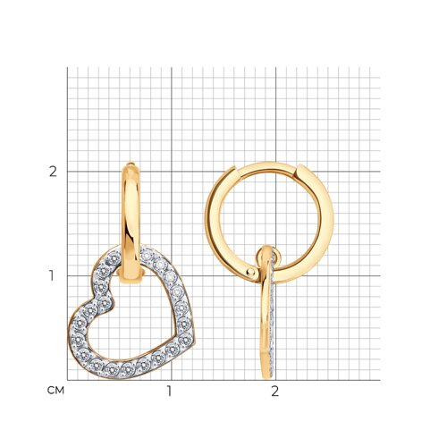 Cercei Creole din aur roșu cu pietre Cubic Zirconia Incolor