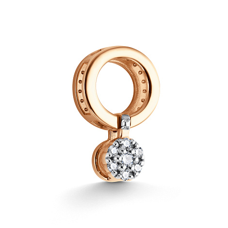 Pandantiv din aur roșu cu pietre Diamant