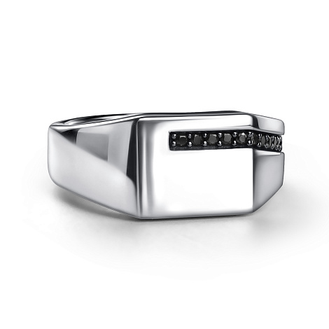 Inel din argint  cu pietre Cubic Zirconia Negru