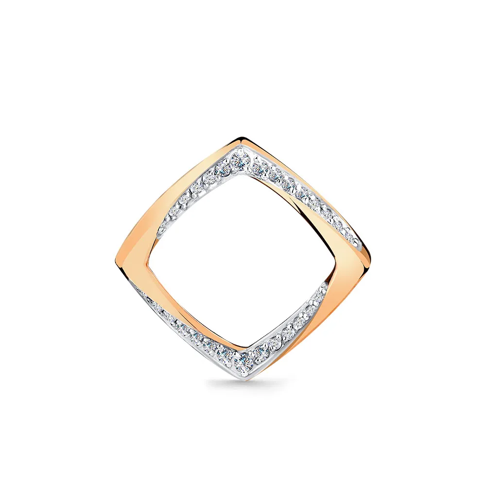 Pandantiv din aur roșu cu Cubic Zirconia Incolor