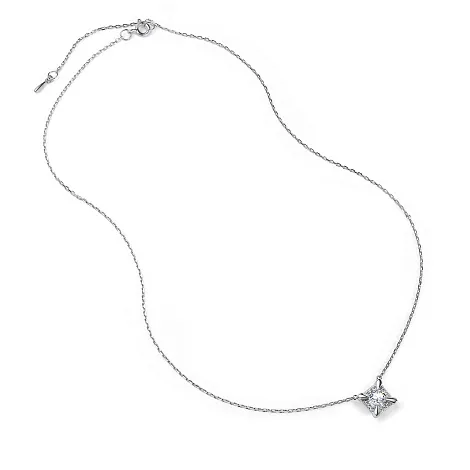 Colier din argint cu Cubic Zirconia Incolor, Moissanite