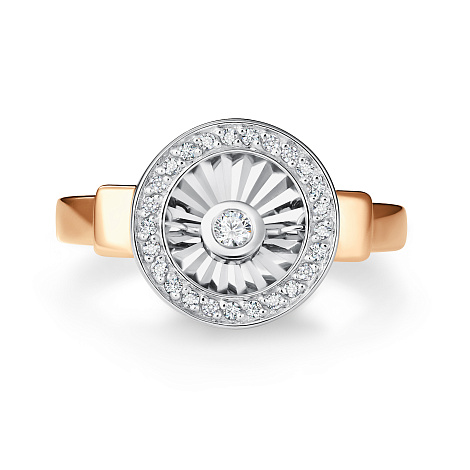 Inel din aur roșu cu pietre Diamant