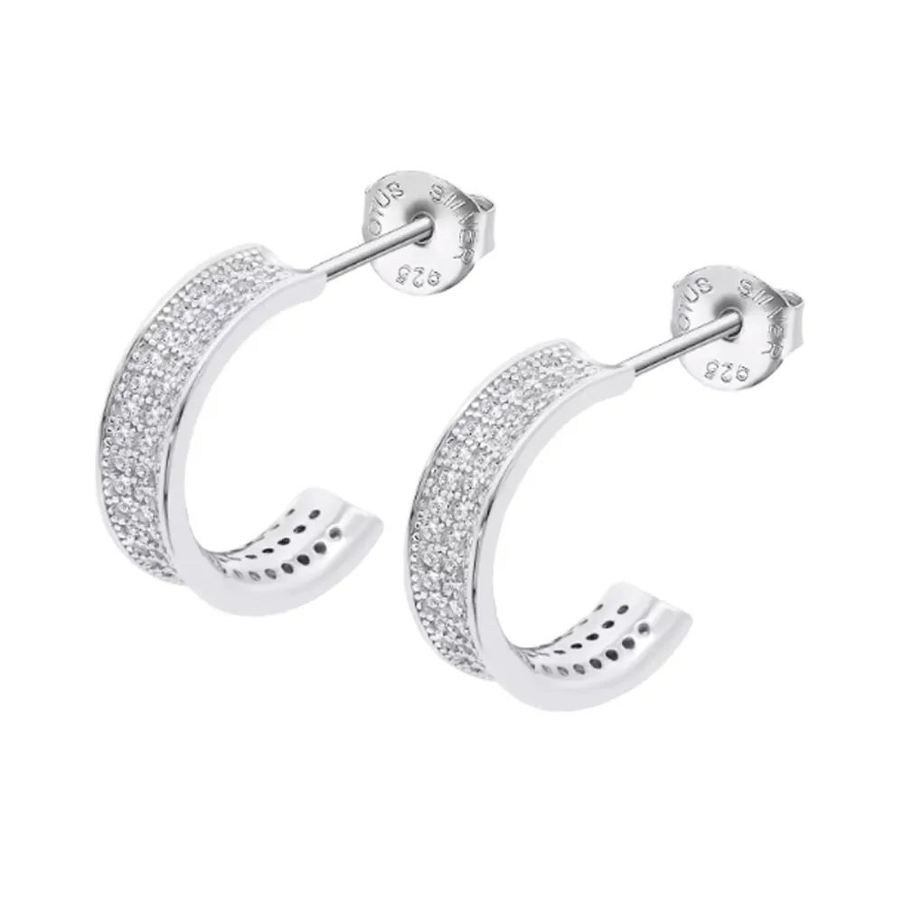 Cercei Pusete din argint cu Cubic Zirconia Incolor