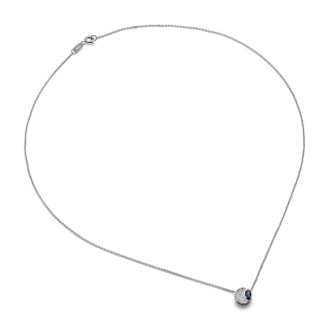 Колье из белого золота с камнями Бриллиант, Сапфир