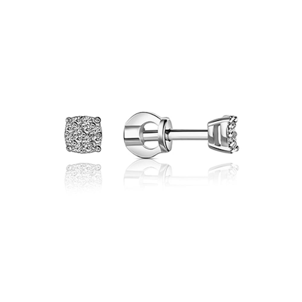 Cercei Pusete din argint  cu pietre Cubic Zirconia Incolor