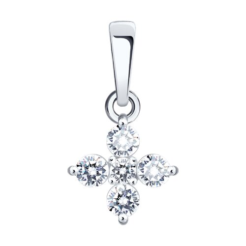 Подвеска из белого золота с камнями Фианит