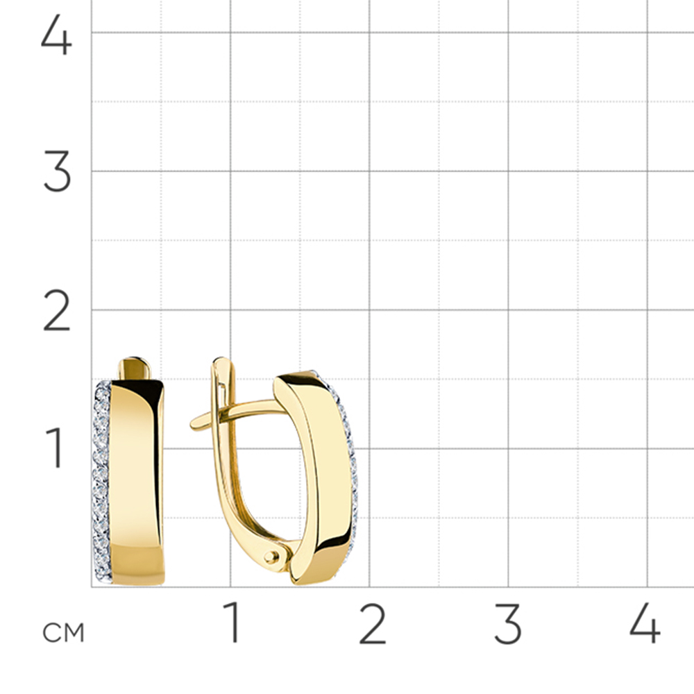 Cercei din aur roșu cu pietre Cubic Zirconia Incolor
