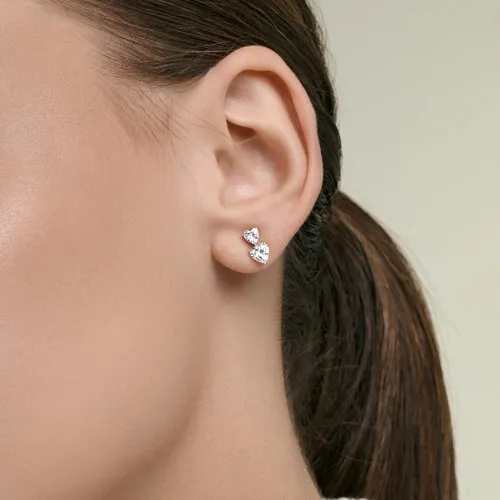 Cercei Pusete din aur roșu cu Cubic Zirconia Incolor